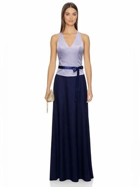 CHRISTIES COLLECTION Purple Plum Halter Maxi Gown Formal Wedding Guest | 📐16